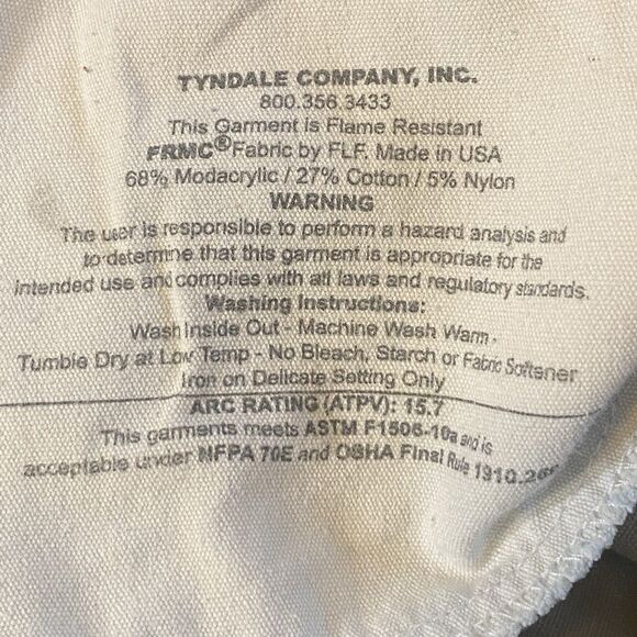 Tyndale Arc-Rated Flame Resistant Work Pants Size 35– Made in USA - Picture 5 of 14